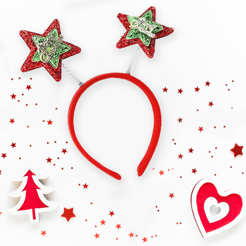 Christmas Headband Twin Springy Stars