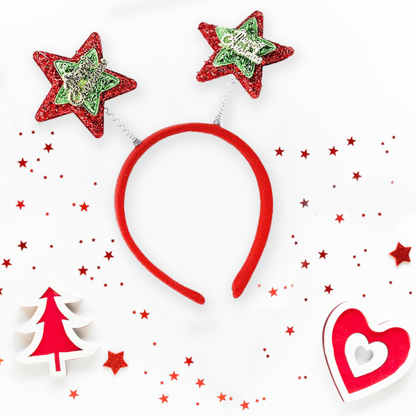 Christmas Headband Twin Springy Stars
