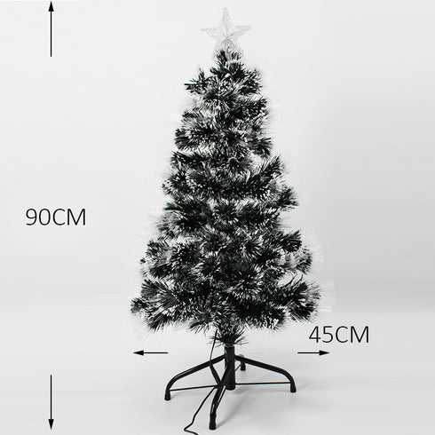 Snowy White-Tipped Christmas Tree Pre-Lit Fibre Optic Multi-color Flashing LED Lights