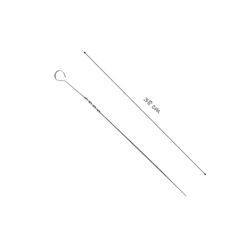 38CM Set of 10 Stainless Steel BBQ Grill Flat Skewer