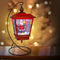 Musical Christmas Snowing Red Lamp with Santa Village Scene