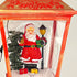 Musical Christmas Snowing Red Lamp with Santa Village Scene