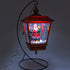 Musical Christmas Snowing Red Lamp with Santa Village Scene
