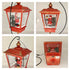 Musical Christmas Snowing Red Lamp with Santa Village Scene