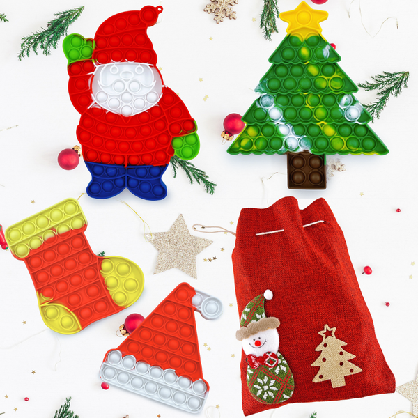 Pop it Sensory Fidgets Toys Christmas Gift 4 pcs Pack with storage gift bag