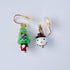 Christmas Jewelry Clip On Earrings Xmas Tree & Snowman gold-plated brass earring clips