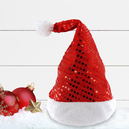 Christmas Hat With Shiny Red Sequins