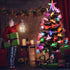 Snowy White-Tipped Christmas Tree Pre-Lit Fibre Optic Multi-color Flashing LED Lights