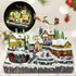 Large Christmas Village Winter Scene with Reindeer Sleigh, Santa Train, and Skaters