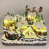 Large Christmas Village Winter Scene with Reindeer Sleigh, Santa Train, and Skaters