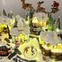 Large Christmas Village Winter Scene with Reindeer Sleigh, Santa Train, and Skaters