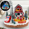 Christmas Village Santa's Farm Animated Winter Scene with Red Car and Farm Animals