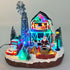 Christmas Village Santa's Farm Animated Winter Scene with Red Car and Farm Animals