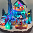 Christmas Village Santa's Farm Animated Winter Scene with Red Car and Farm Animals