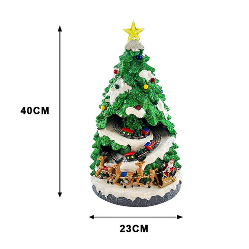 Christmas Village Animated Moving Rotating Train in Tree Musical LED Light Up