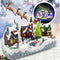 Christmas Snowy Hillside Village with Reindeer and Animated Musical Winter Scene