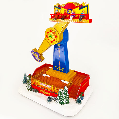Christmas Village Carnival Amusement Park Swing Hammer Animated Musical Light-up