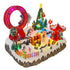 Large Christmas Village Winter Amusement Park with Roller Coaster Carousel