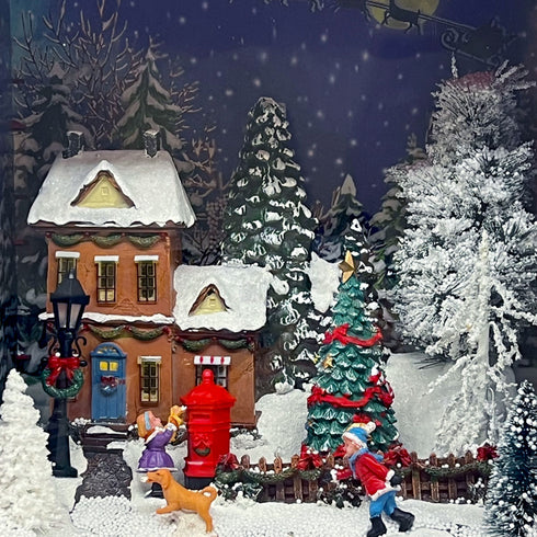 Christmas Village 61cm Large Postbox Letters for Santa with Animated Snowing Scene