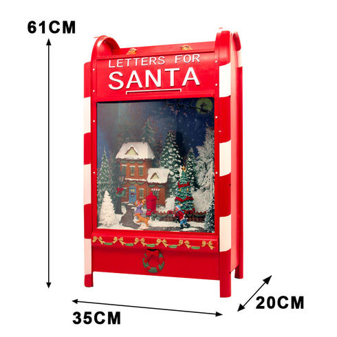 Christmas Village 61cm Large Postbox Letters for Santa with Animated Snowing Scene