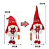 Light-up Standing Santa Claus Gnome Extendable Legs Bendable Hat White Beard Braids Faceless Stuffed Doll Christmas Decoration