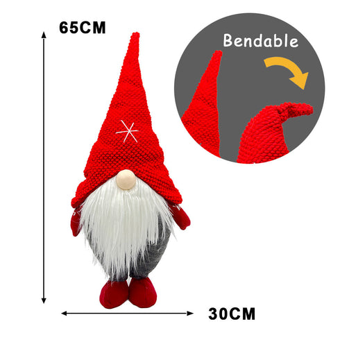 Light Up Standing Santa Claus Gnome with White Beard for Christmas Decoration