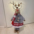 Light-up Standing Reindeer Stuffed Doll Wearing Skirt & Scarf Christmas Decoration