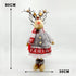 Light-up Standing Reindeer Stuffed Doll Wearing Skirt & Scarf Christmas Decoration