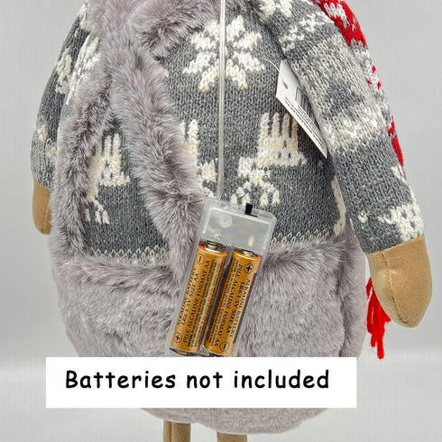 Light-up Standing Reindeer Stuffed Doll Wearing Pants & Scarf Christmas Decoration