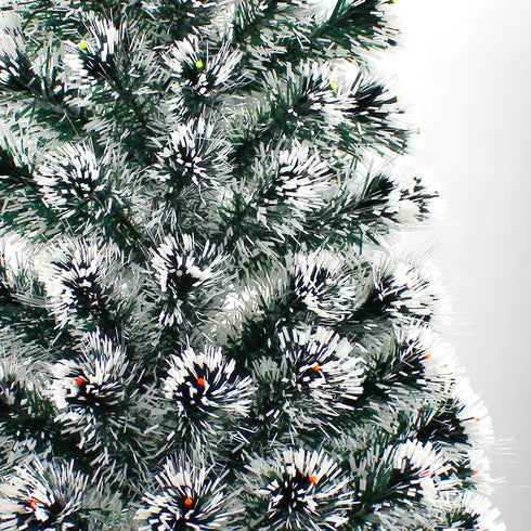 Snowy White-Tipped Christmas Tree Pre-Lit Fibre Optic 8-Mode Flashing Lights