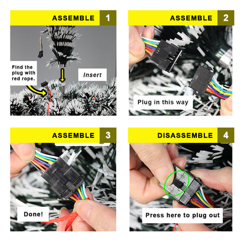 Snowy White-Tipped Christmas Tree Pre-Lit Fibre Optic 8-Mode Flashing Lights