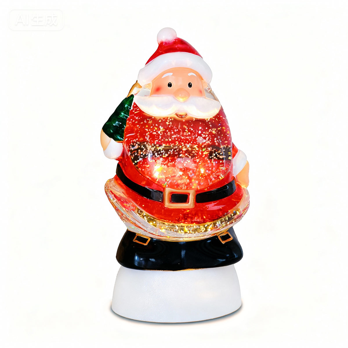 Santa-Shaped LED Musical Christmas Water Lantern Snow Globe with Swirl ...